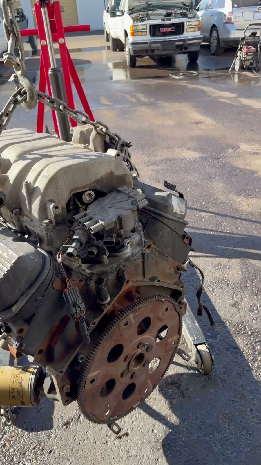 Rusted, seized engine before teardown at 480 Auto Repair